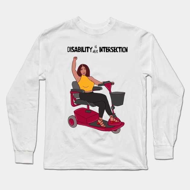 Disability Is An Intersection Scooter Long Sleeve T-Shirt by Dissent Clothing